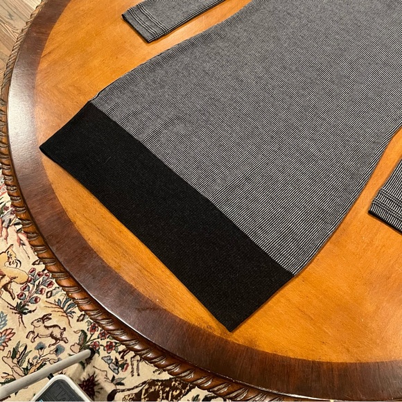 Toad & Co Merino Wool Uptown Sweater Dress Gray/Black Large Cowl Long-Sleeve - Picture 5 of 16